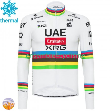 Tenue Maillot M/L + Collant à Bretelles Hiver Thermal Fleece UAE Team Emirates XRG 2025 Tenue Maillot M/L + Collant à Bretelles Hiver Thermal Fleece UAE Team Emirates XRG 2025